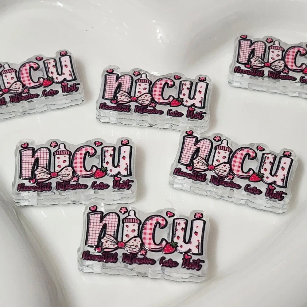 NICU Beads 2 Pcs Focal Beads Beaded Pen Jewelry Making Charms Crafts Nurse
